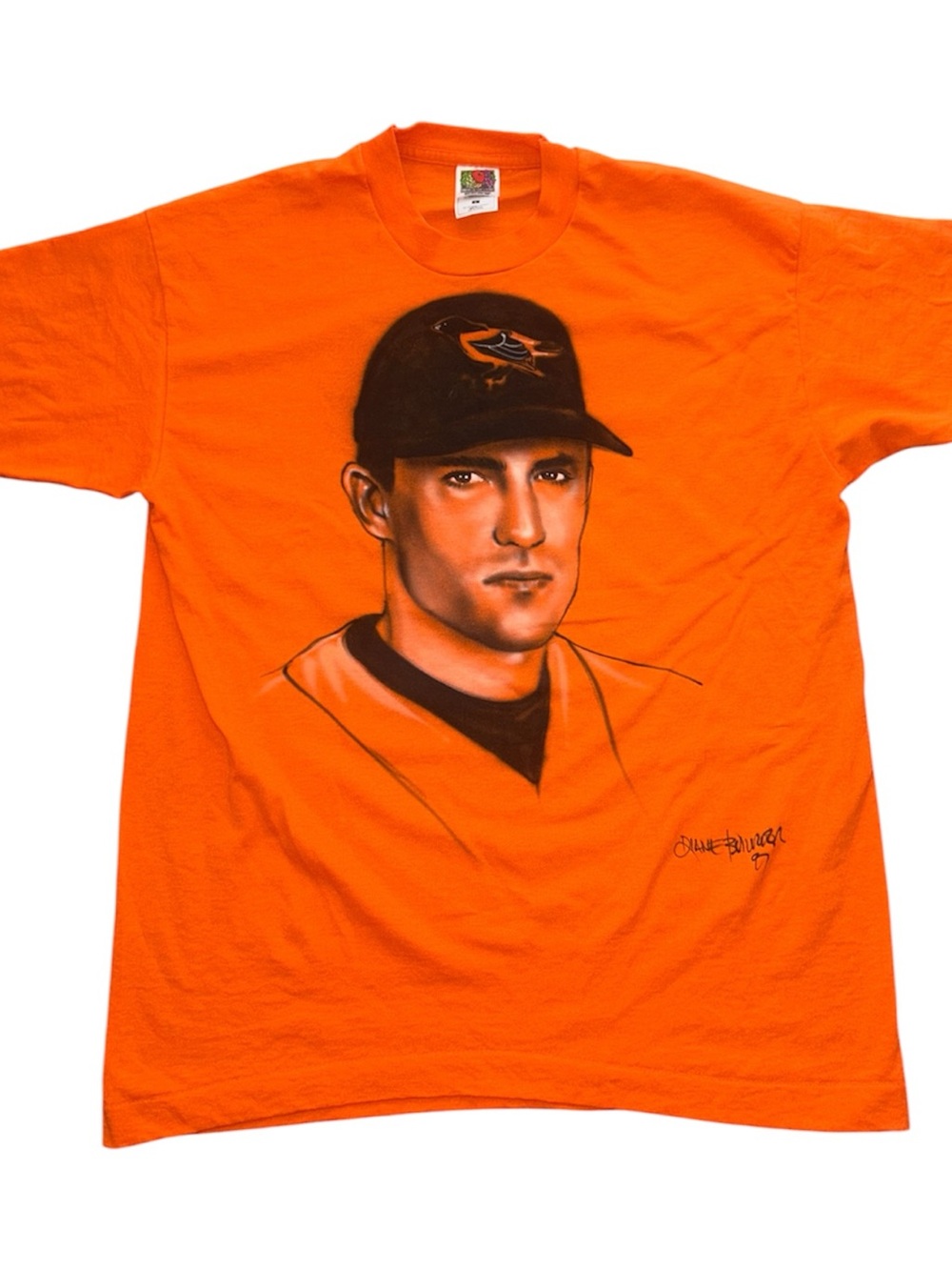 Fruit of the Loom Bright Orange Men’s Graphic Tee with Portrait
